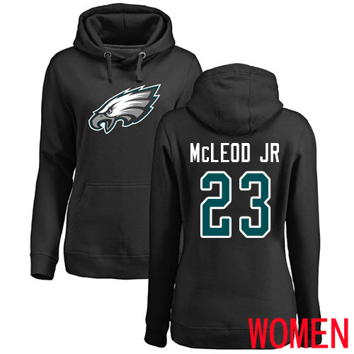 Women Philadelphia Eagles #23 Rodney McLeod Black Name and Number Logo NFL Pullover Hoodie Sweatshirts